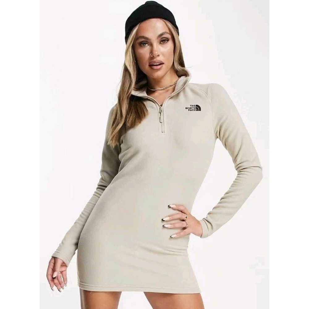 The North Face Women‎ Glacier Fleece Dress Woman S Beige Winter Fall Long Sleeve